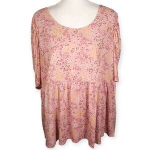 SIREN LILY PINK FLORAL TIE BACK TOP SZ.2X EUC